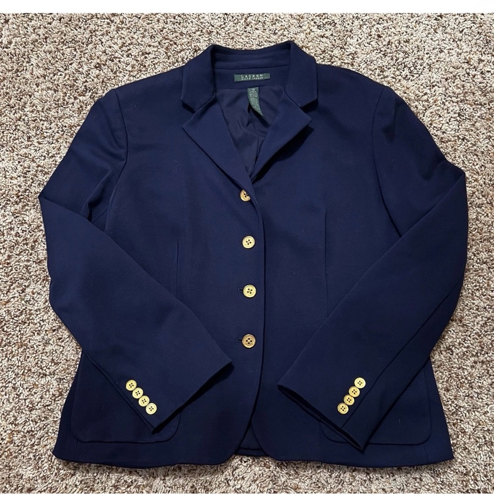 Ralph Lauren Blue with gold button Blazer, size 16